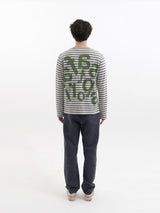 TICKETING STRIPE BORDER TEE (GREY)