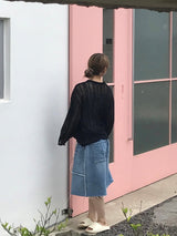 Slush denim half pants