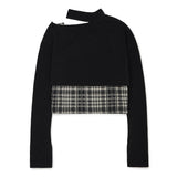 Layered Check Knit Set [BLACK] (6638337884278)