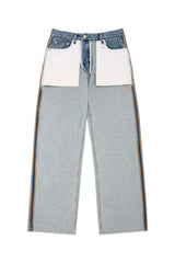Reverse medium blue denim pants