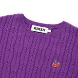 スモールチェリーケーブルクロップニット／SMALL CHERRY CABLE CROP KNIT [PURPLE]