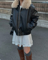 Fur leather jumper (4온스)