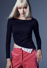 オフバランスジャージートップ / OFF- BALANCE JERSEY TOP (BLACK)