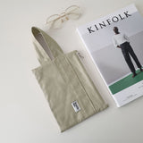 オックスフォードシンプルラインストラップポーチ - beige