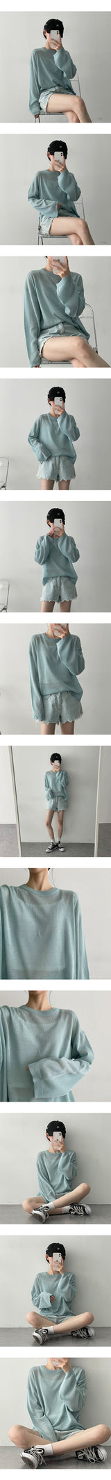 ホッキーラウンドサマー長袖ニット / Hokey Round Summer Long-Sleeved Knitwear