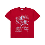 SPACE DOODLE ARTWORK SHORT SLEEVE T-SHIRT RED 