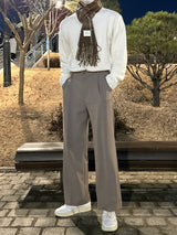 LMN ピンタックバックバンディングワイドスラックス / LMN pin tuck back-banding wide slacks (4 colors)