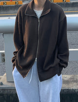 Unisex half turtleneck zip-up