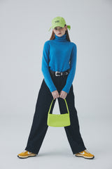 ホールガーメントカシミアバックスリットニット / Whole Garment Cashmere Back Slit Knit [Blue]