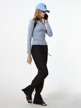 PLEATS ANKLE STRAP PANTS (2 COLOR) (6682303561846)