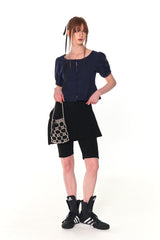 BIKER LAP SKIRT SHORTS (BLACK)