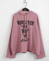 Whatever Napping V-Neck Boxy Lettering Hoodie T-Shirt