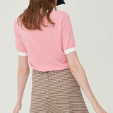 Logo jacquard knit set-up_pink (6659923869814)