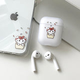 ホワイト - サプライズ サムキャット カップル AirPods Case_マット