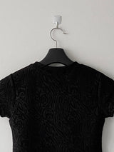 Delicate pattern round neck knit t 