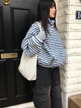 Dots corduroy big shoulder bag
