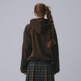FRILL HEART HOODIE, BROWN