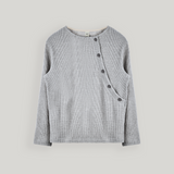 Gray Waffle Button Tee