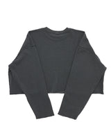 VINTAGE P. DYEING CUT-OUT CROP-TEE (Charcoal) / ビンテージダイングアウトクロップT