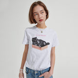 Box cat T-shirt [Light grey] (6679680221302)
