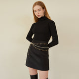 モダンダーツミニスカート / MODERN DART MINI SKIRT (CHARCOAL BLACK)