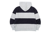 ストライプリブニットフーディ / STRIPE RIB KNIT HOODIE_LIGHT GREY