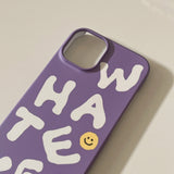 ワットエバーケースデザインアイフォンケース / Whatever case design iPhone case (PURPLE+YELLOW smiley)
