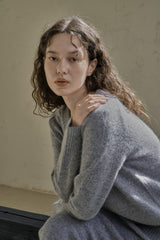 ウール Vニット/WOOL V-KNIT_GRAY