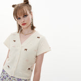 Ribbon Cardigan [Beige] (6593113653366)
