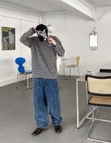 クラックウォッシングデニムパンツ/No.9625 crack wasing wide denim PT