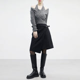 Crohn's woolen midi skirt