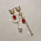 メルビーザキャットシリーズ - パーティークイーンピアス / Melbie The Cat Series - Red Party Queen Piercing