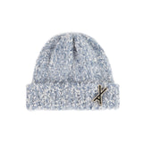 VA Brooch Bokashi Knit Beanie Blue