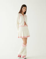 ブークルニットプリーツスカート/BOUCLE KNIT PLEATS SKIRT IVORY