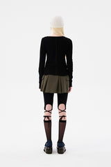 チェリーポップルクロップカーディガン / CHERRY POPPLE CROP CARDIGAN [BLACK]