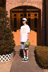 クラシックビッグロゴクルーネックホワイトユニセックスTシャツ / Classic Big Logo Crew Neck White Unisex T-shirt
