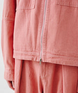 NO COLLAR CROPED JACKET (PINK) / SET-UP