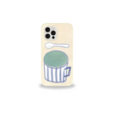 [セット] ドリンクシリーズ：ラテ / ラテフォンケース + スマホグリップ / [SET] Drink series : Latte / Latte phone case + griptok