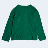 ラウンドネックワッフルカーディガン/DAMP ROUND-NECK WAFFLE CARDIGAN_GREEN