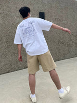 ポートコットン２タックハーフパンツ