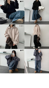 Rishi Boxy Ribbed Zip-Up Sweatshirt