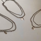 ボールドクロス2ラインチェーンチョーカーネックレス / vop Bold Cross Two-Line Chain Choker Necklace