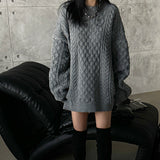 Cooking Twisted Doughnut Patterned Oversized Fit Knitwear