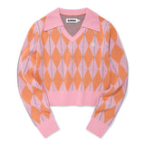 キルシーチェリーチェックニット / CHERRY CHECK KNIT SWEAT [PINK] (6656321388662)