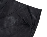 フォーレザーローライズミニスカート / Faux-Leather Low Rise Mini Skirt _ Black