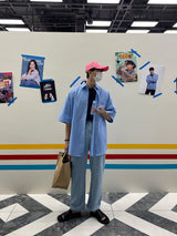 Mentee Label Denim Pants (Lightblue) (6584876204150)