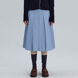 Belted pleated skirt - Sky blue (6674923815030)
