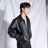 オーバーサイズバンディングレザージャケット / Oversized Banding Leather Jacket