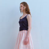 ローズノースリーブTシャツ / ROSE SLEEVELESS TEE, DARK NAVY