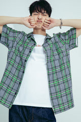 リネンチェックハーフシャツ / LINEN CHECK HALF SHIRTS
